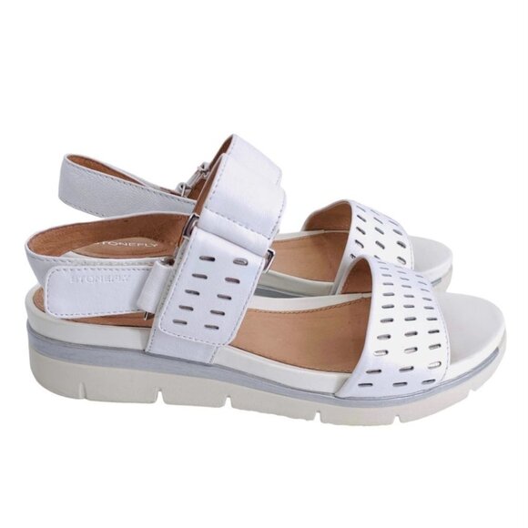 White Perforated Sandals - Picture 3 of 10